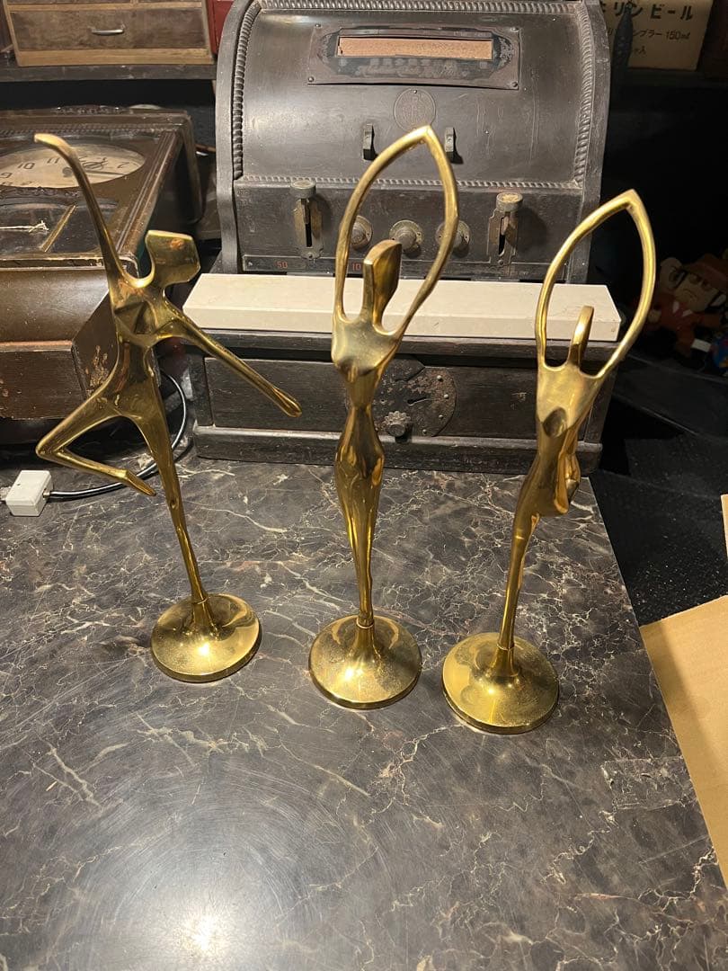 Rickです 真鍮のバレリーナ、バレリーナ真鍮置き物、真鍮置き物、真鍮