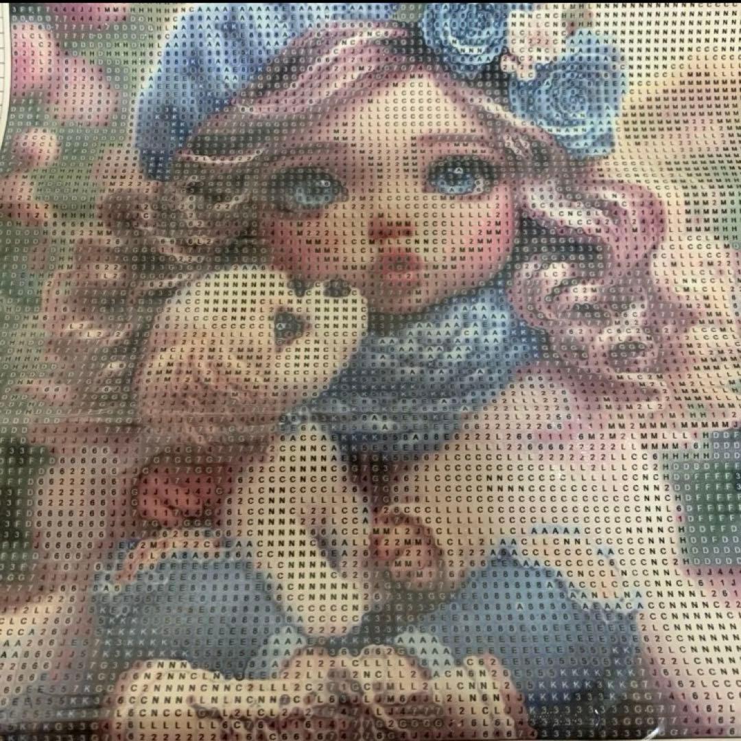 ★専用★女の子と犬のアートプリント ラウンドビーズ