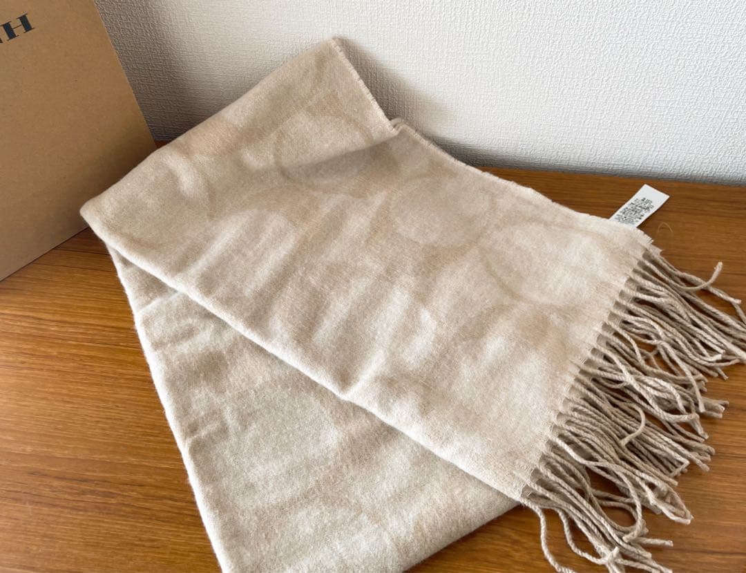 COACH コーチ シグネチャー マフラー ベージュ