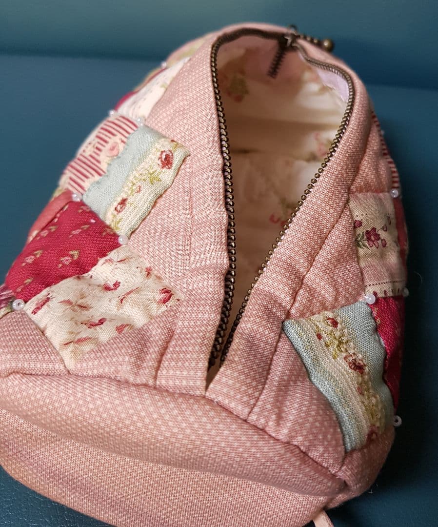 ポーチ キルト ハンドメイド ピンク 手作り パッチワーク