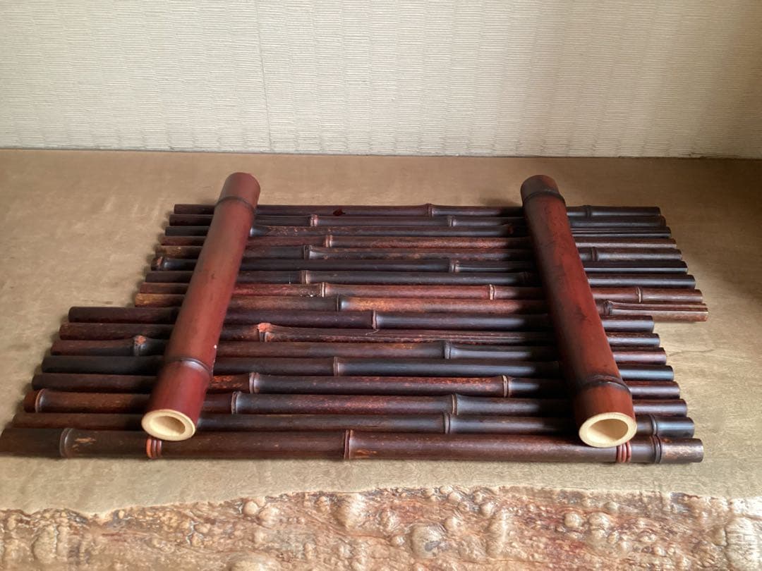 【極美品】職人の手作り黒竹盛台　大　1台　箱無し