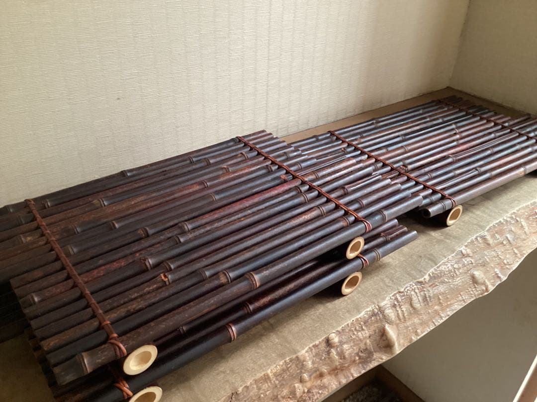 【極美品】職人の手作り黒竹盛台　大　1台　箱無し