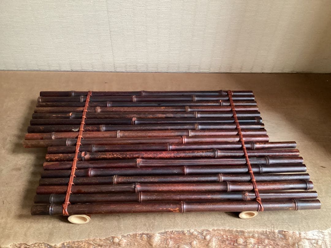 【極美品】職人の手作り黒竹盛台　大　1台　箱無し