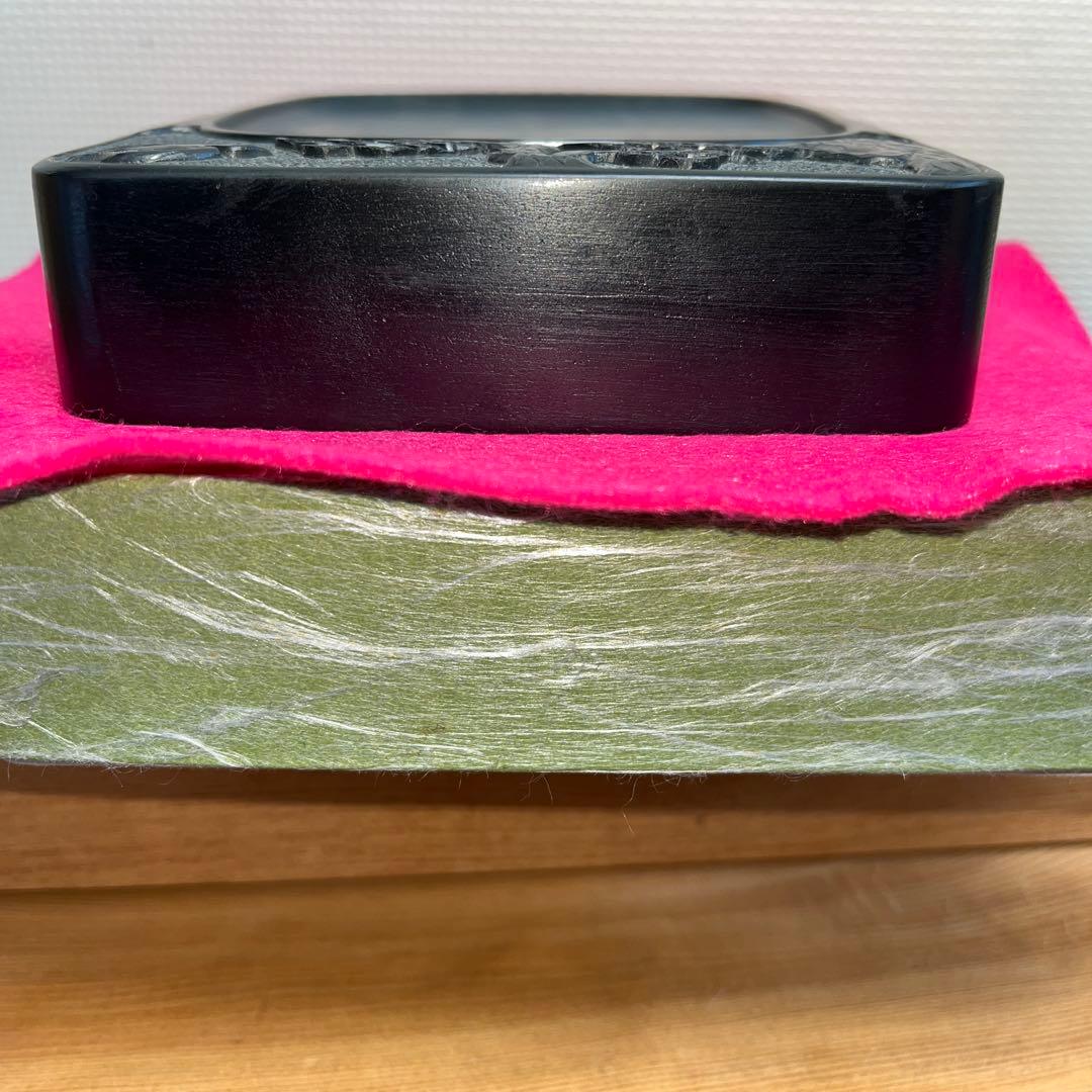 ⭕️雄勝硯　彫刻長方硯　石紋綺麗　四六寸　永寿松と海ねこを彫刻