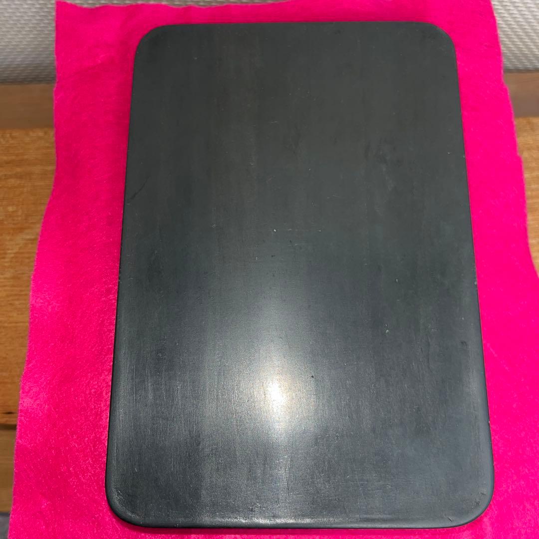 ⭕️雄勝硯　彫刻長方硯　石紋綺麗　四六寸　永寿松と海ねこを彫刻