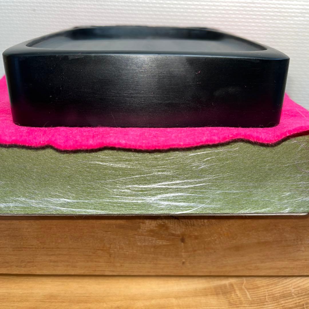 ⭕️雄勝硯　彫刻長方硯　石紋綺麗　四六寸　永寿松と海ねこを彫刻