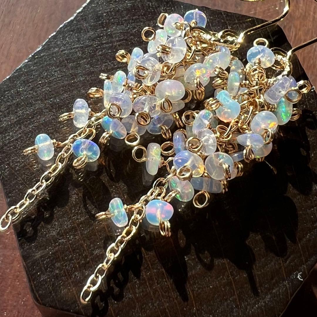 桜子様おまとめ418.エチオピアオパール*14kgfピアス