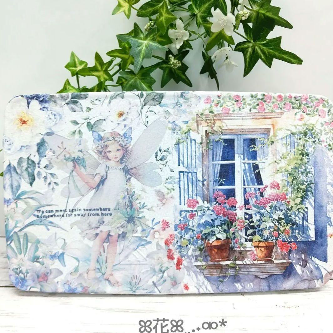 デコパージュꔛ‬ꕤインテリア雑貨♡折り畳みテーブル♡薔薇♡フェアリー窓♡ガーデン