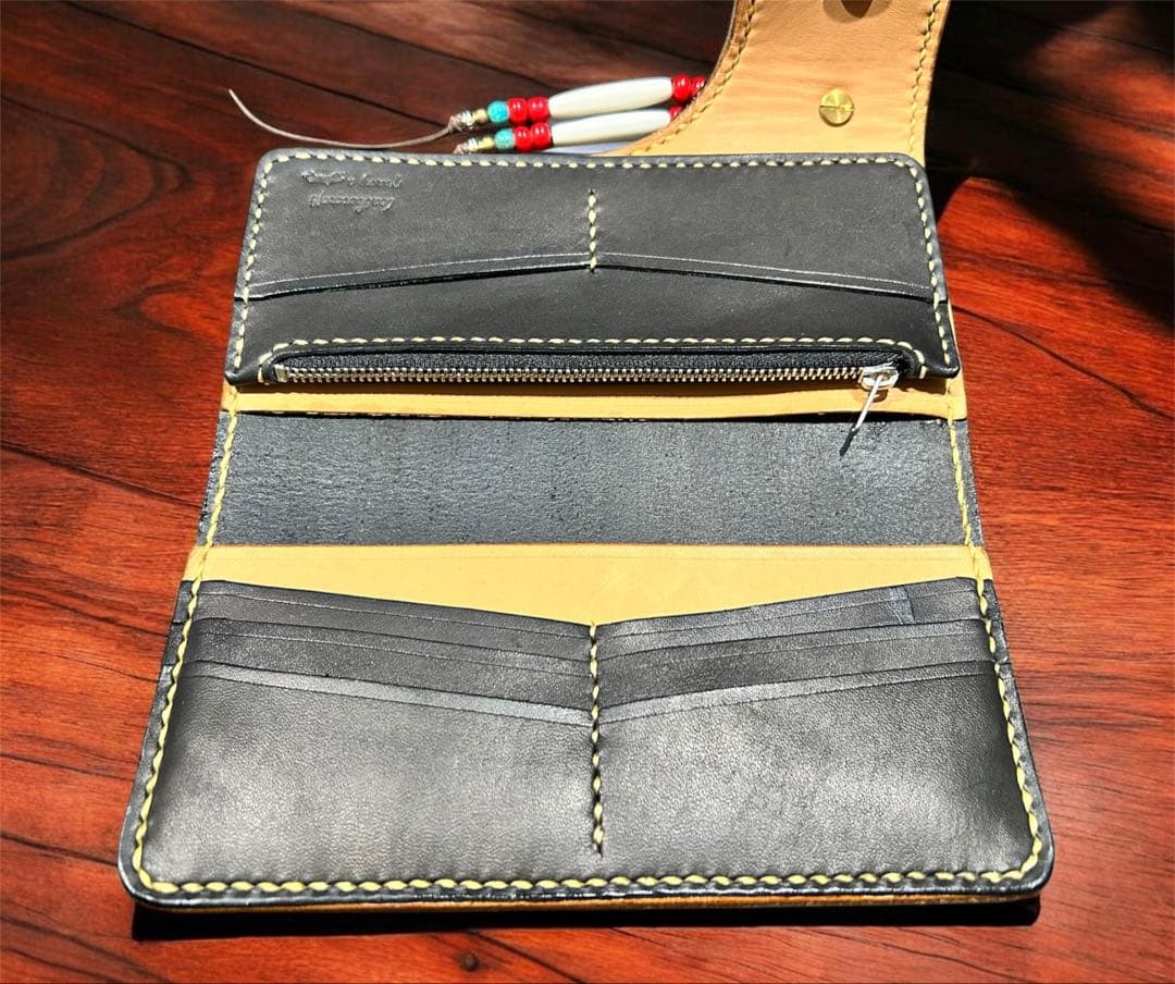 Gravy Leather クロコダイル 長財布 一点モノ 総手縫い バイカー