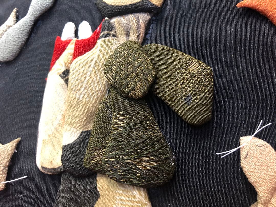 一閑張り　一閑張りバック　押し絵 古布　縮緬　留袖　【狐の嫁入り】