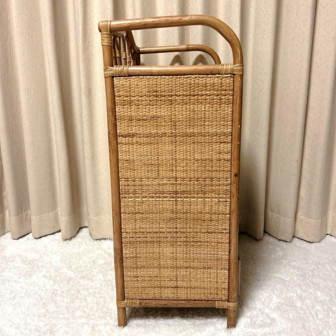 レトロ✨ ラタン チェスト 5段 籐 家具 アンティーク 棚 タンス 引き出し