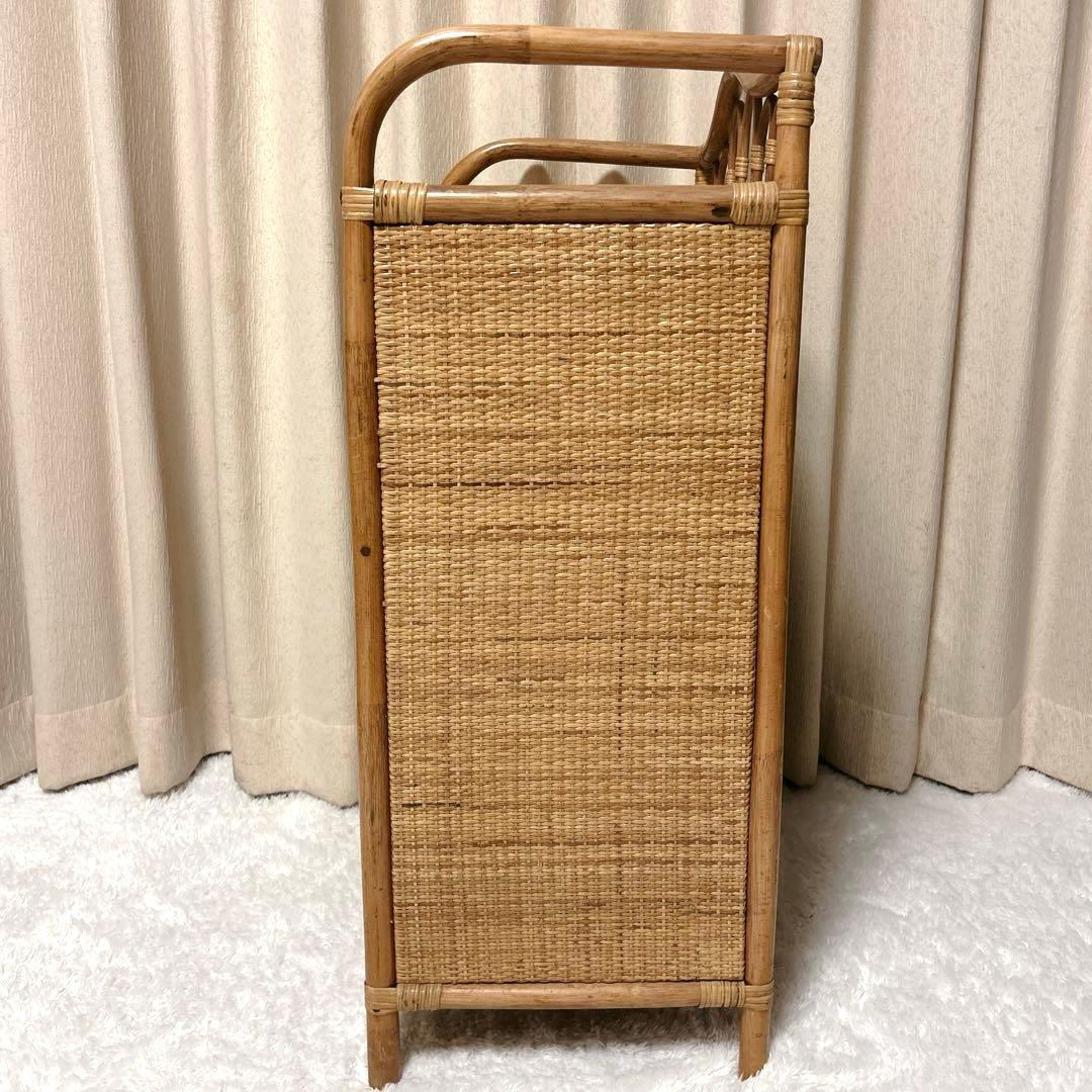 レトロ✨ ラタン チェスト 5段 籐 家具 アンティーク 棚 タンス 引き出し