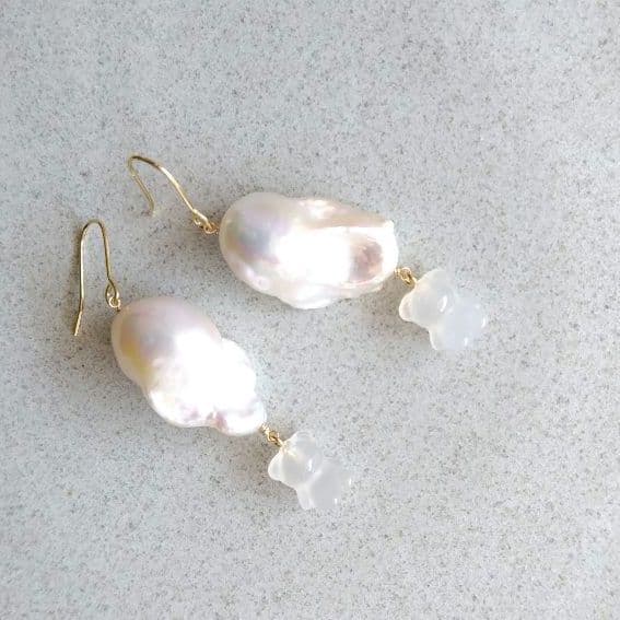 14kgf 大粒!!バロックパールとカルセドニーのグミベア^^