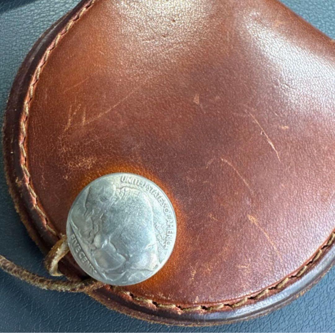 ゴローズ　サドルレザー ケース 丸型 小銭入れ 財布 ブラウン