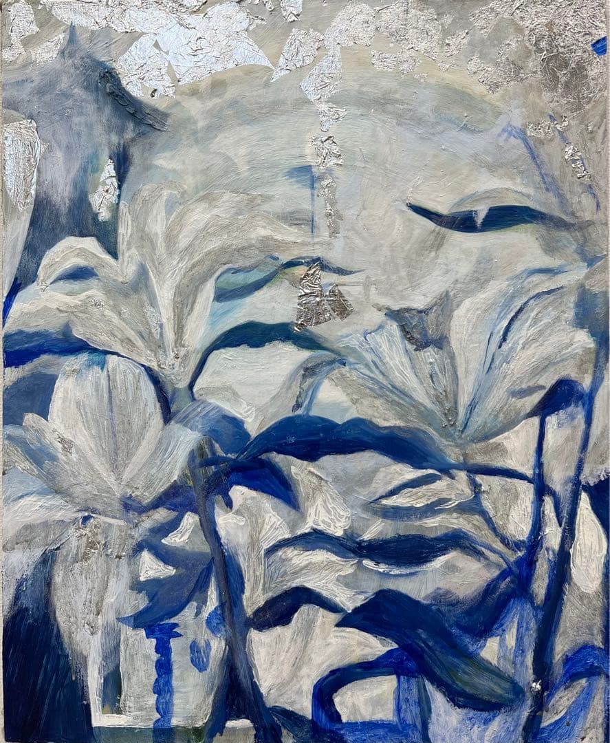 【F15号】【油彩】good blue(FRANCOIS) oil 原画