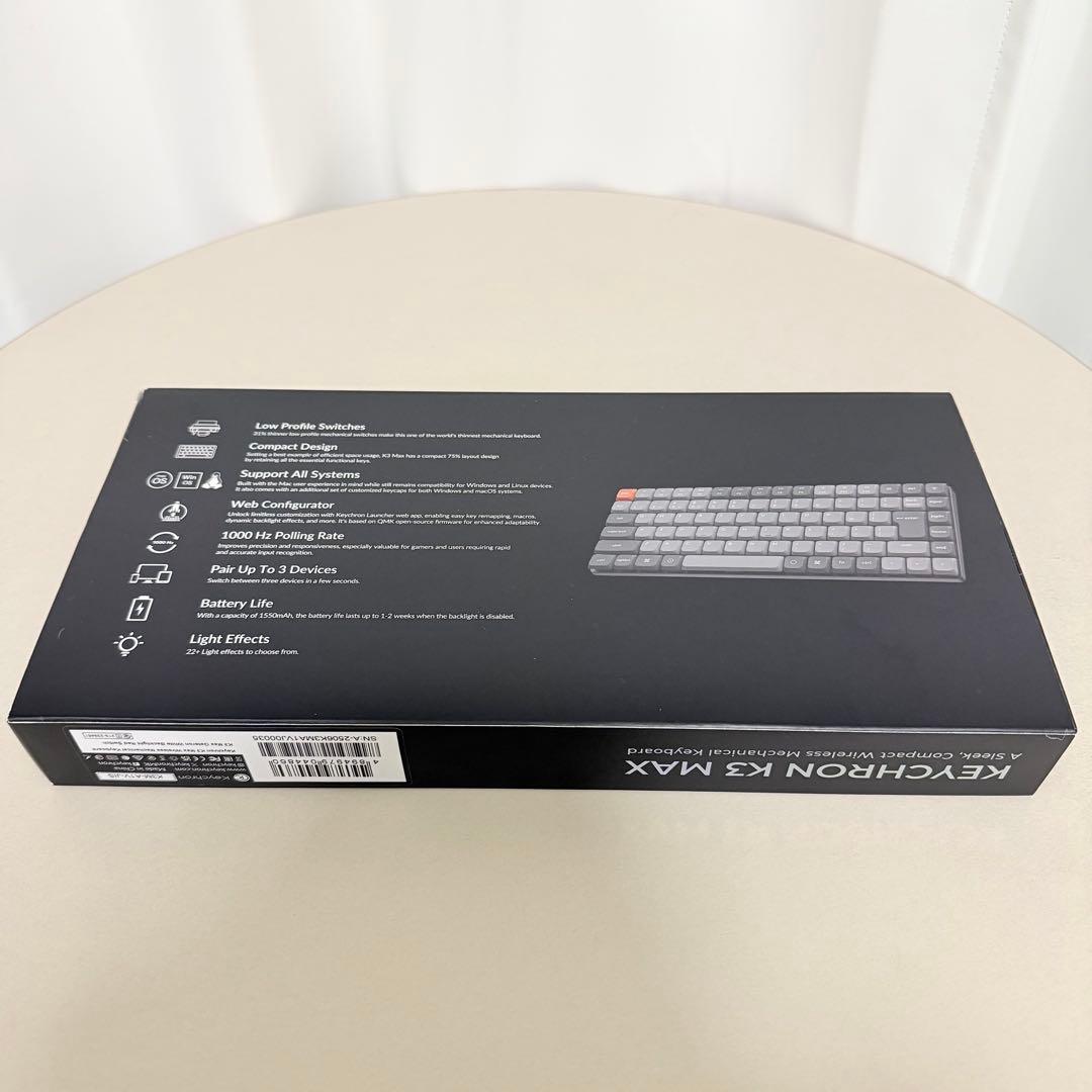 KEYCHRON K3 MAX 赤軸 日本語配列 かな印字なし