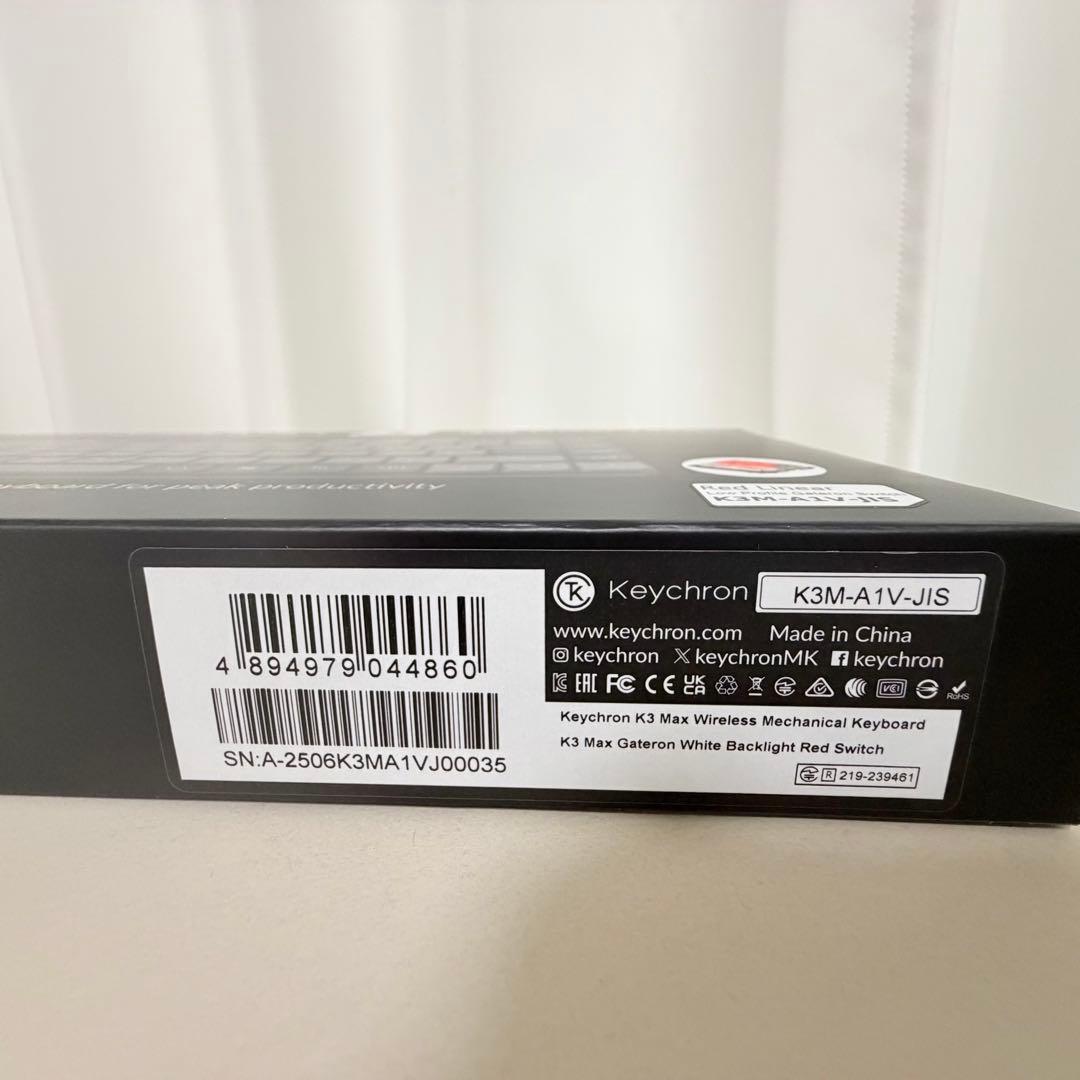 KEYCHRON K3 MAX 赤軸 日本語配列 かな印字なし