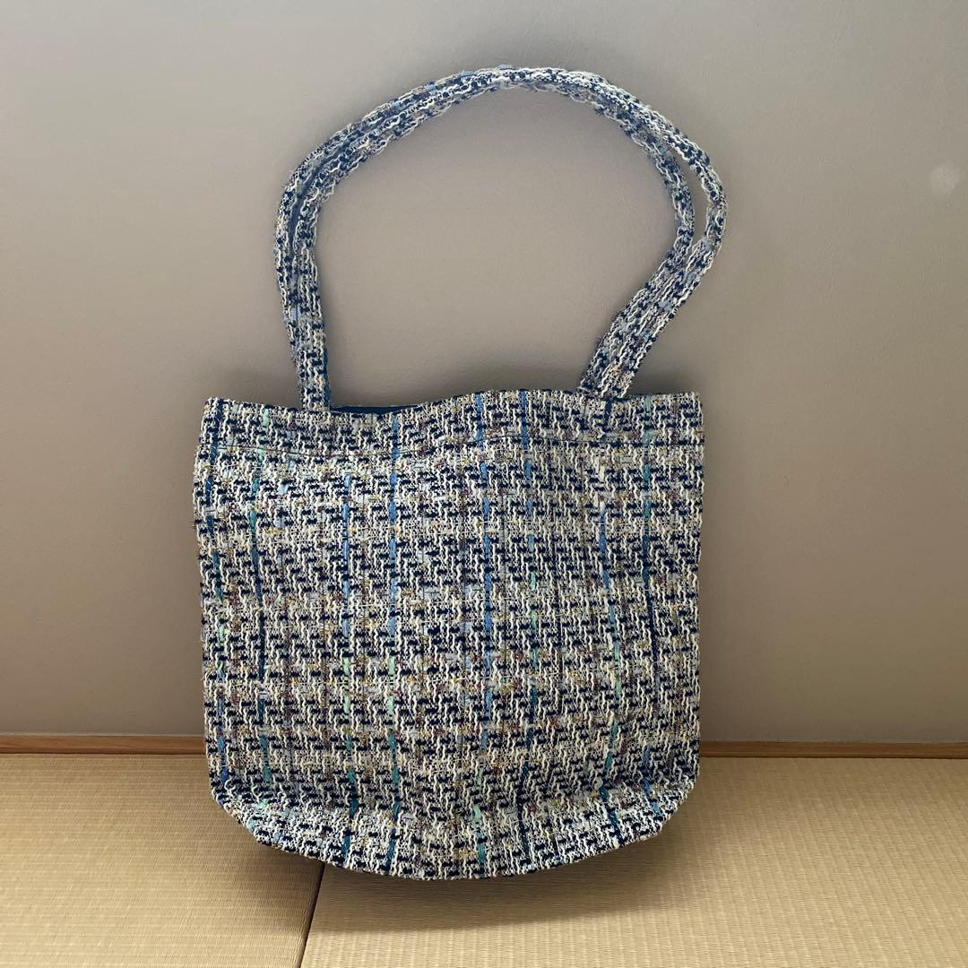 【未使用•少し難あり】シャネルノベルティ ツイード トートバッグ スパンコール