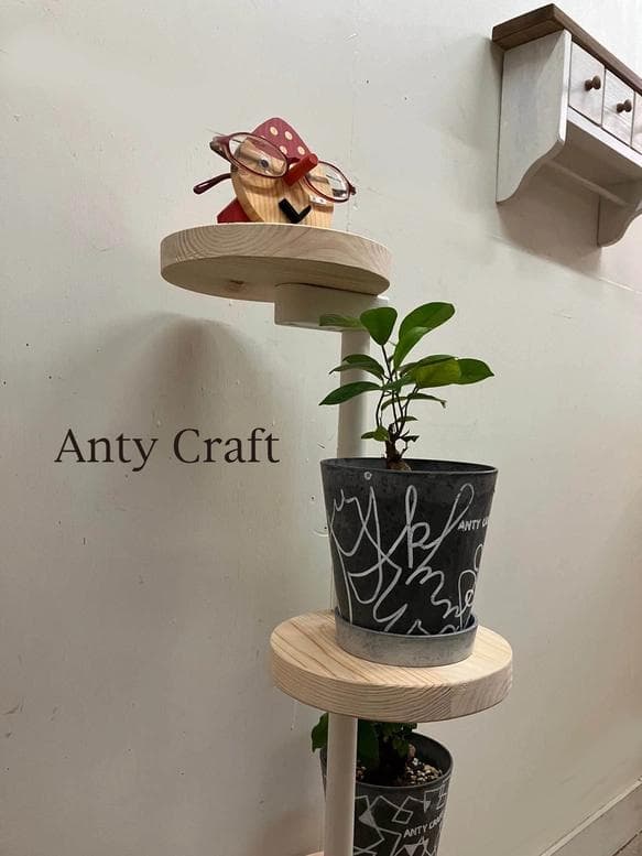 【引取可能】スタンドシェルフ 3段タイプ 飾り棚 花台 観葉植物 N/W 完成品