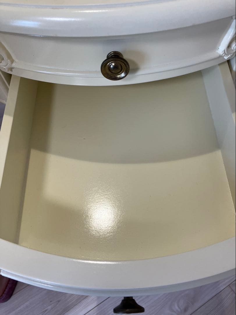 イタリア製アイボリー クラシック ドレッサー 三面鏡付き