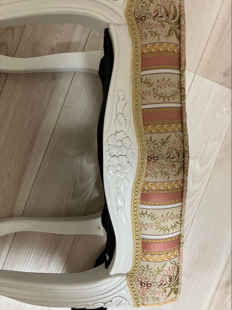 イタリア製アイボリー クラシック ドレッサー 三面鏡付き