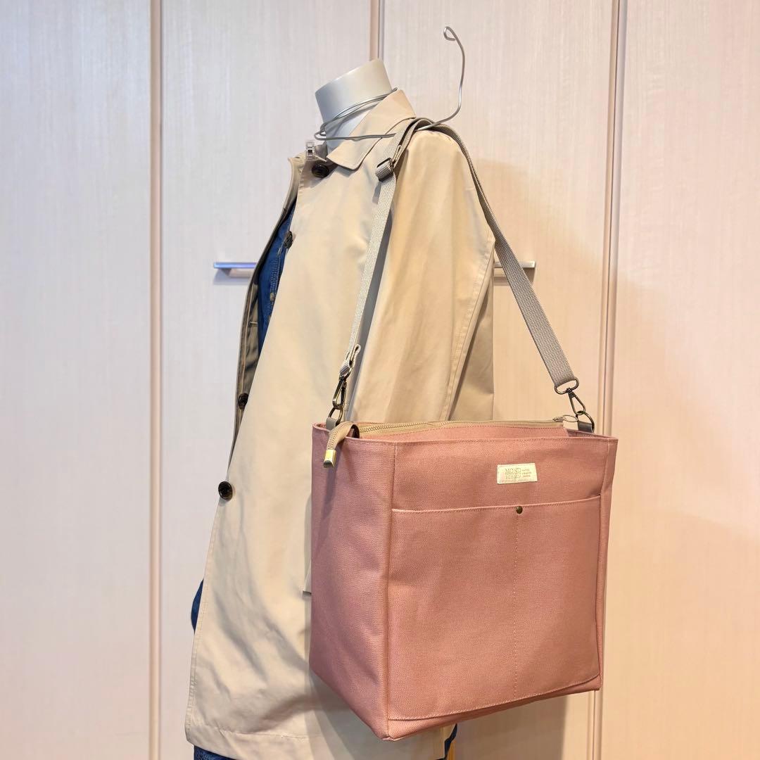 【LiSA】サイドポケット付きトートバッグL 倉敷8号帆布　ファスナー開閉