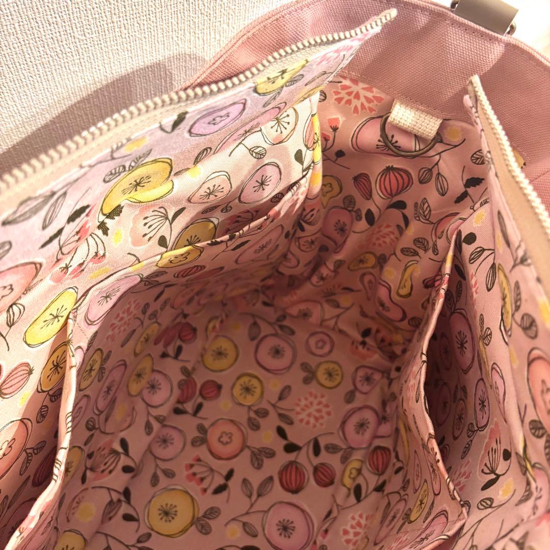 【LiSA】サイドポケット付きトートバッグL 倉敷8号帆布　ファスナー開閉