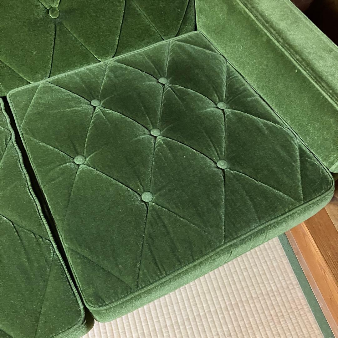 カリモク60 ロビーチェア 3シーター モケットグリーン