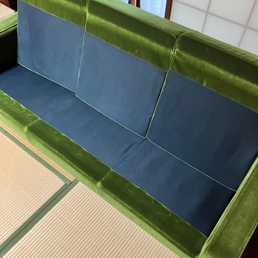 カリモク60 ロビーチェア 3シーター モケットグリーン