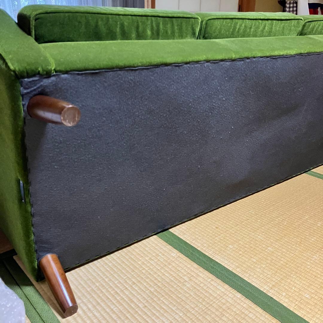 カリモク60 ロビーチェア 3シーター モケットグリーン