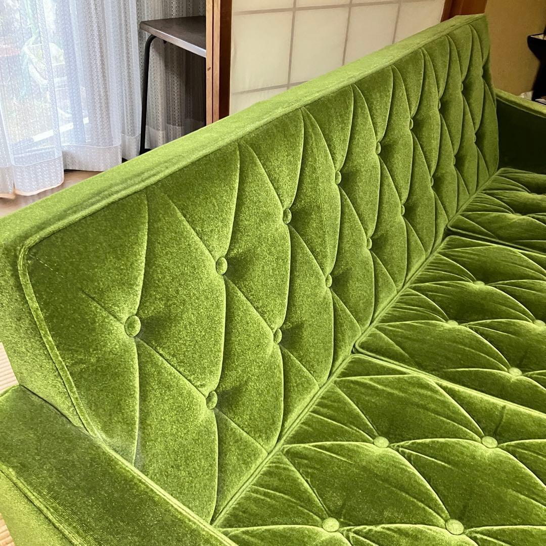 カリモク60 ロビーチェア 3シーター モケットグリーン