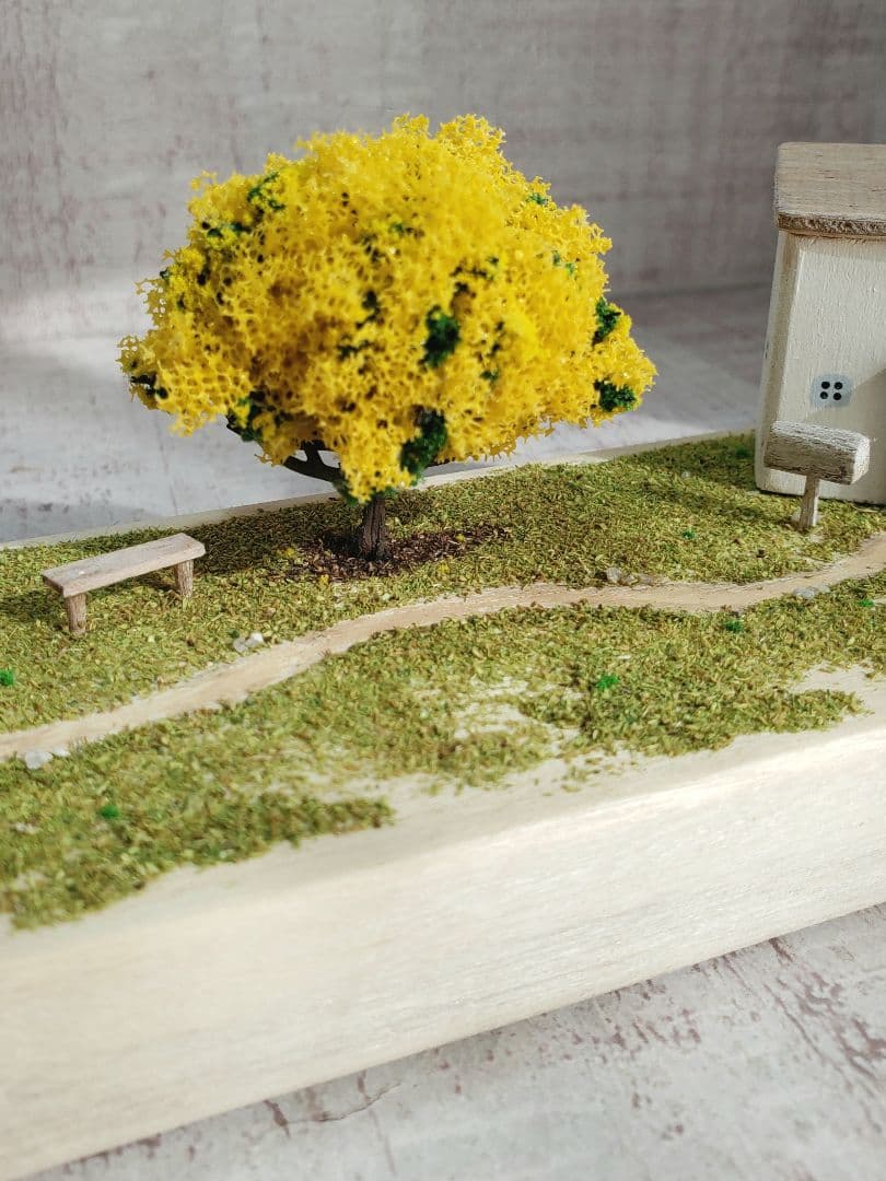 *ころころほたる様お取り置き3点*ミモザのある風景｜ミニチュア｜ ハンドメイド