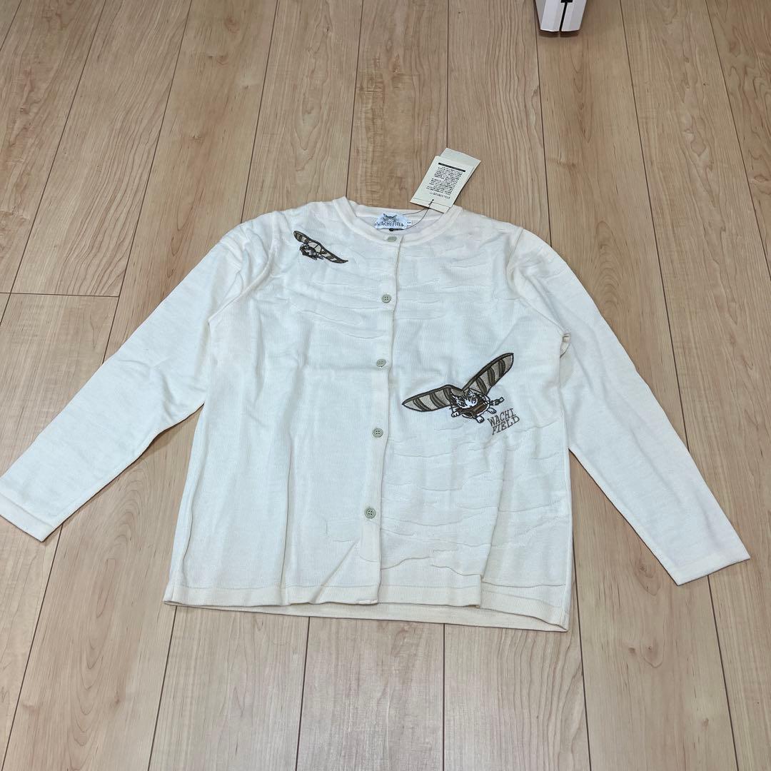 わちふぃーるど　雲模様ニットカーデ　LF 白(アイボリー) ヴィンテージ