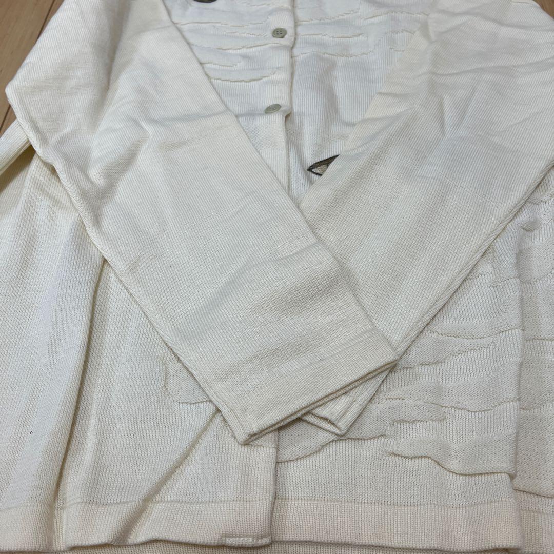 わちふぃーるど　雲模様ニットカーデ　LF 白(アイボリー) ヴィンテージ