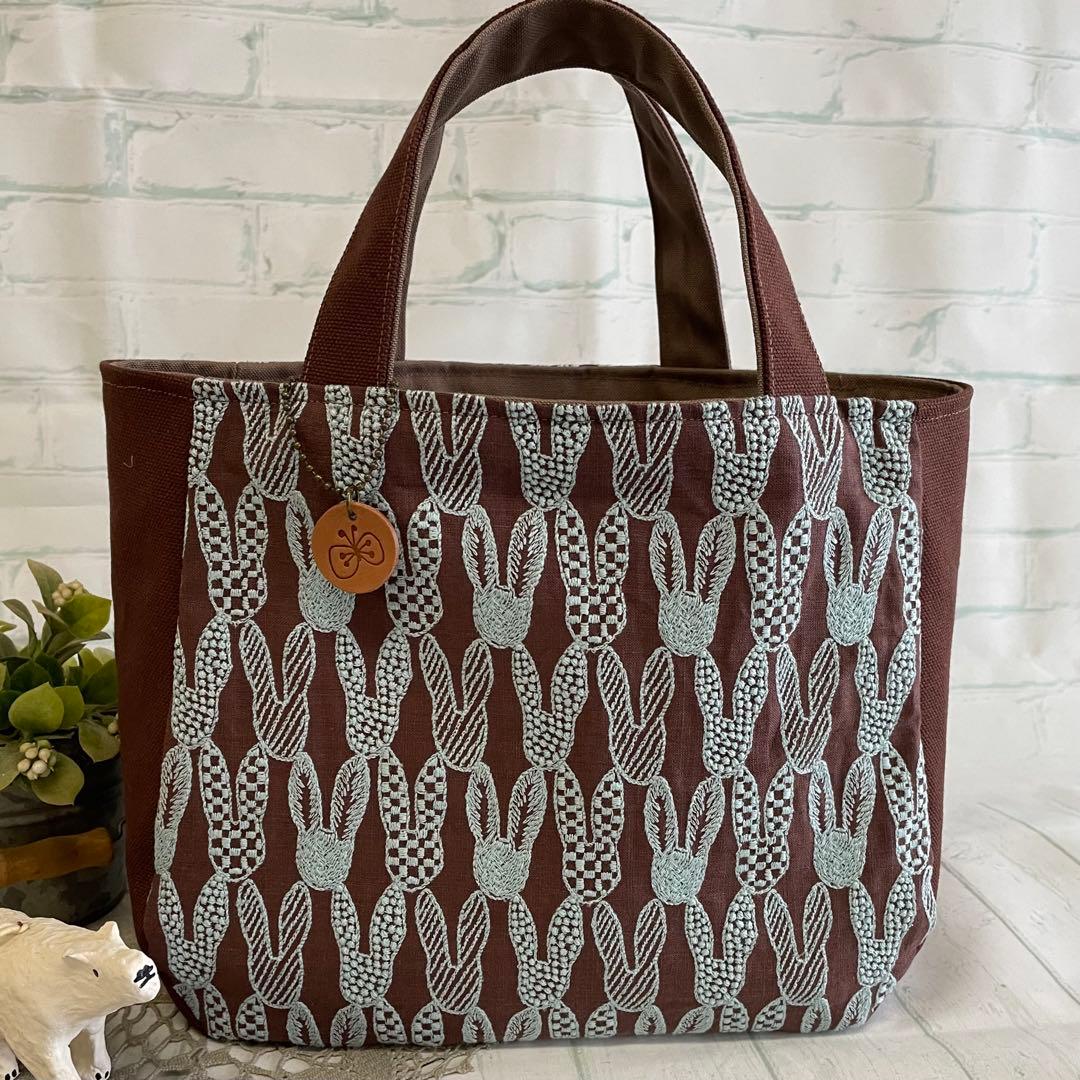 ハンドメイド　ラウンドトートバッグ　ミナペルホネン　pomppia　433