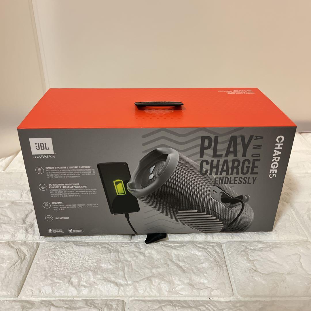 【新品未使用】JBL CHARGE5 Bluetooth スピーカー　グレー