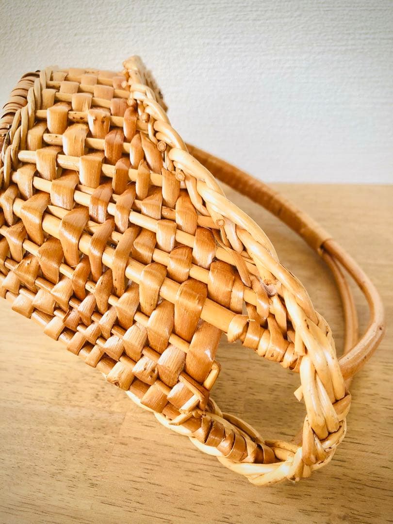 アンティーク　フィンランド　ワインバスケット　籠　ハンドメイド