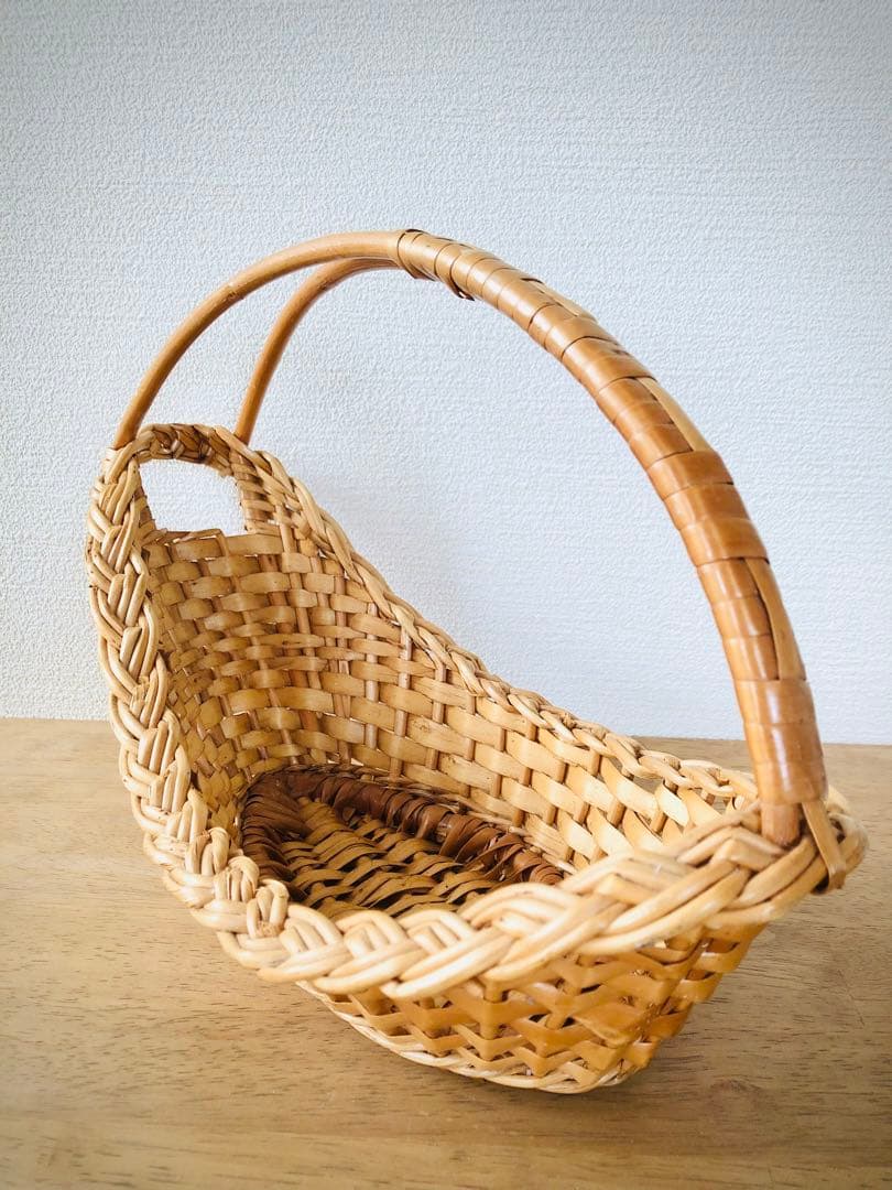アンティーク　フィンランド　ワインバスケット　籠　ハンドメイド