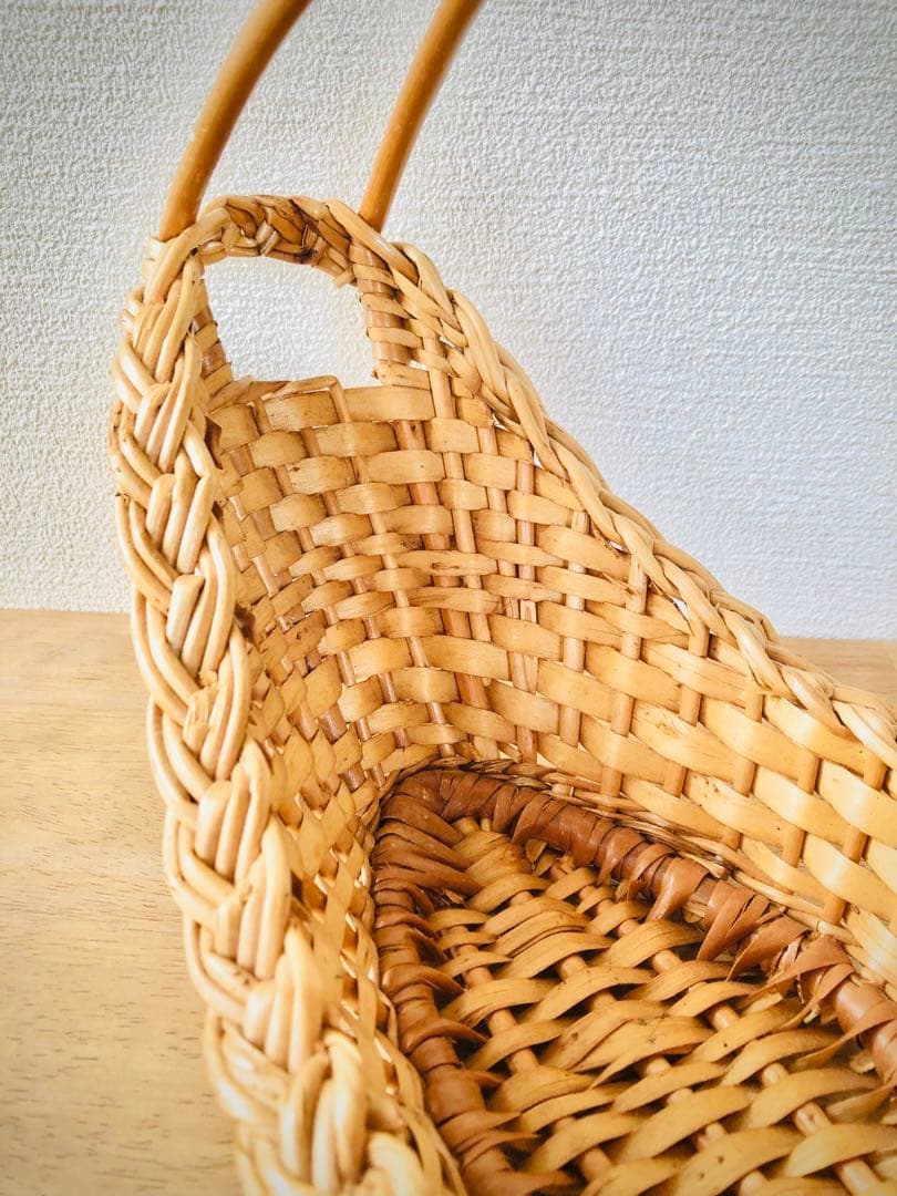 アンティーク　フィンランド　ワインバスケット　籠　ハンドメイド