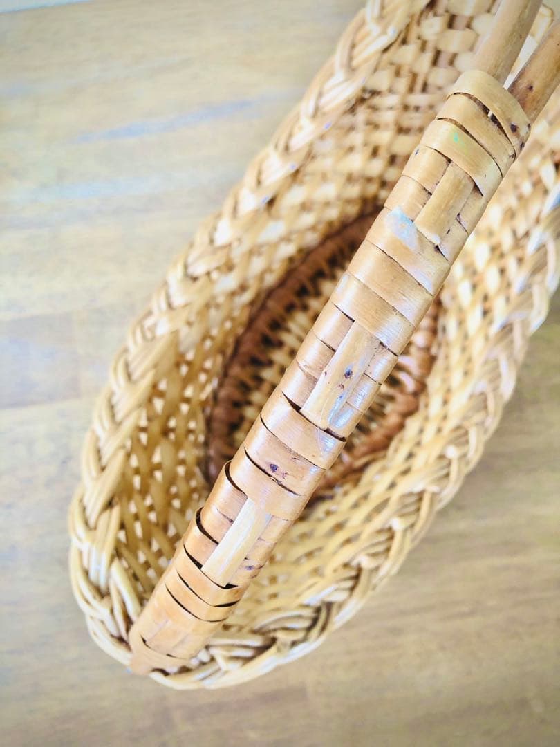 アンティーク　フィンランド　ワインバスケット　籠　ハンドメイド