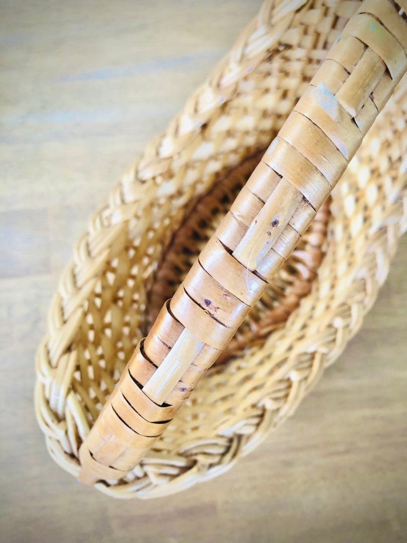 アンティーク　フィンランド　ワインバスケット　籠　ハンドメイド