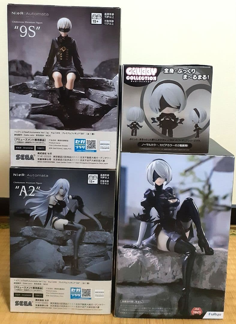 ニーアオートマタ　ちょこのせ　ぬーどる　チャビー　フィギュア　4点セット