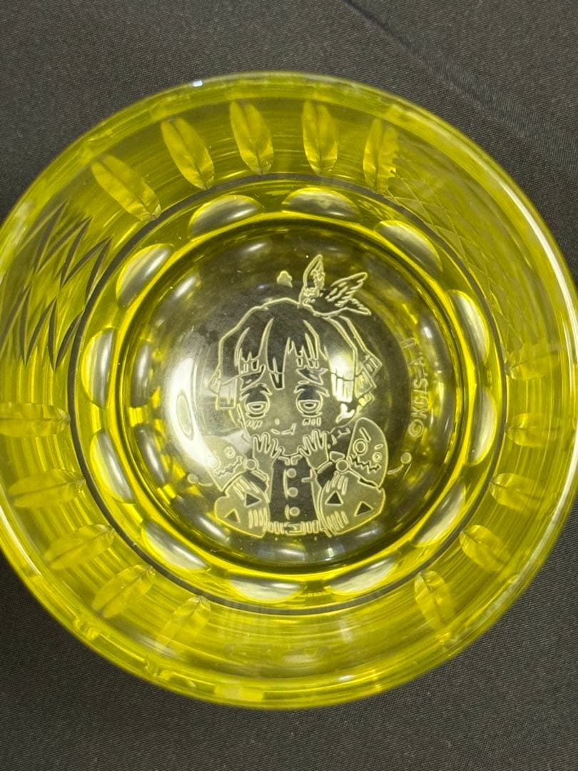 鬼滅の刃 我妻善逸 江戸切子 黄色 ロックグラス コップ 非売品 レア ベフコ