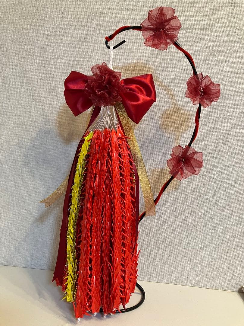 千羽鶴還暦祝い用　完成品　スタンド付き