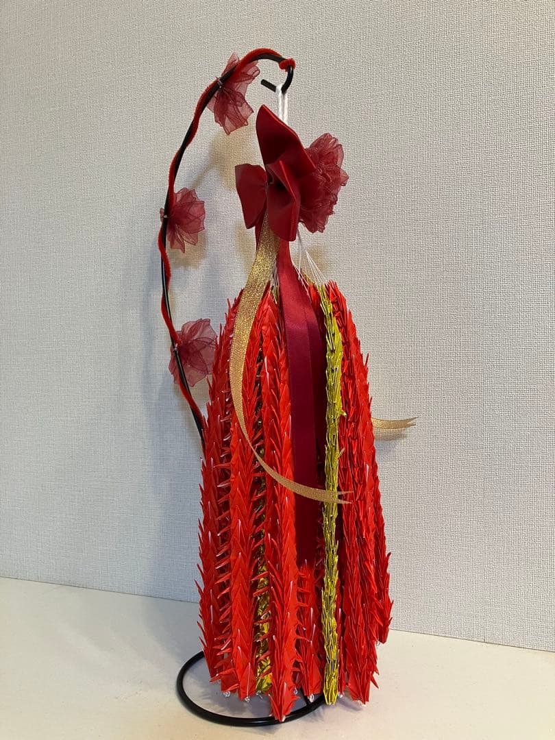 千羽鶴還暦祝い用　完成品　スタンド付き