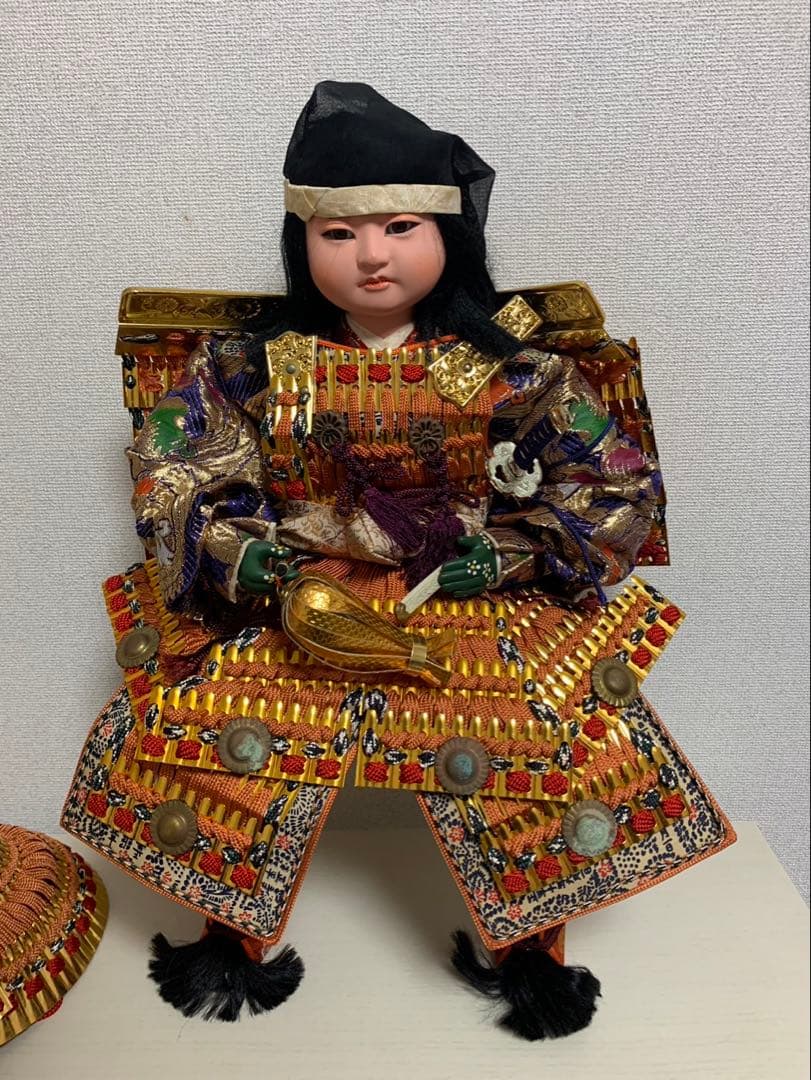 狭山清玉作 子供大将11号 五月人形 武者人形 鎧兜 毛皮付