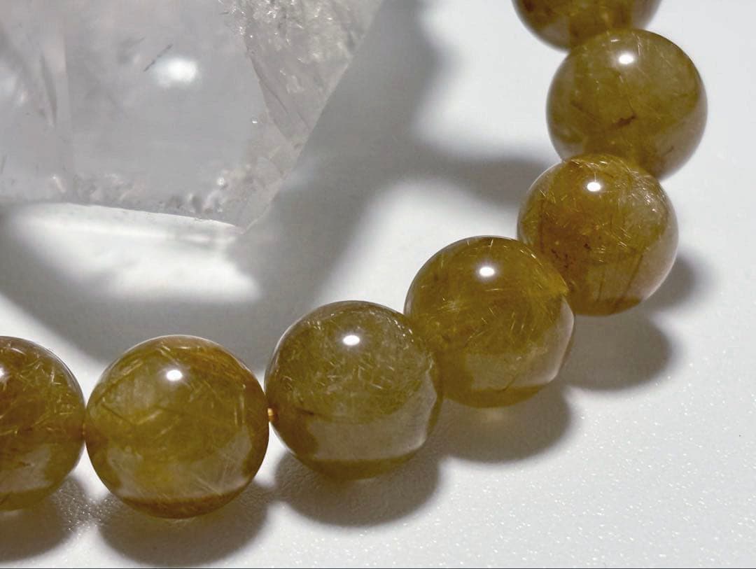 特注制作　夢幻品質　奇跡のオーカーヴィーナスルチルザギマウンテンクォーツのブレス