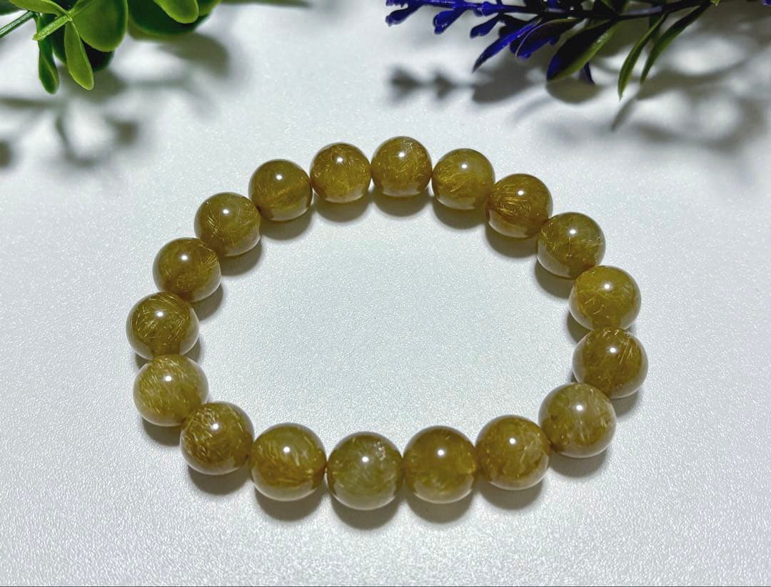 特注制作　夢幻品質　奇跡のオーカーヴィーナスルチルザギマウンテンクォーツのブレス