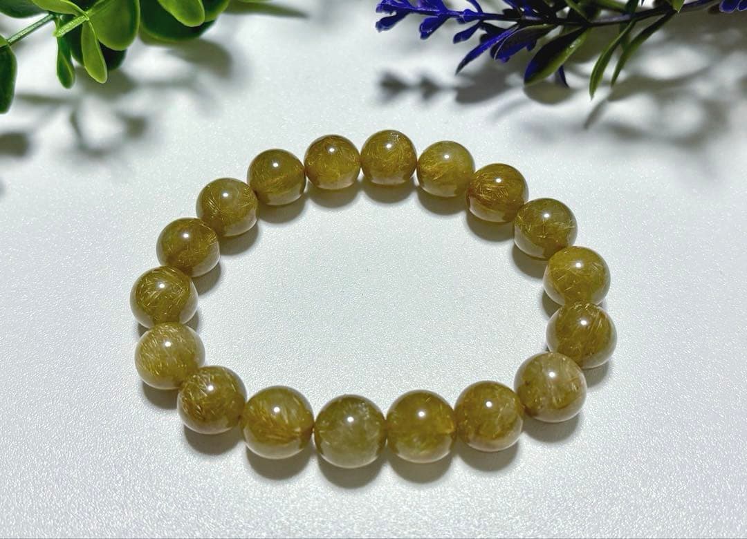 特注制作　夢幻品質　奇跡のオーカーヴィーナスルチルザギマウンテンクォーツのブレス