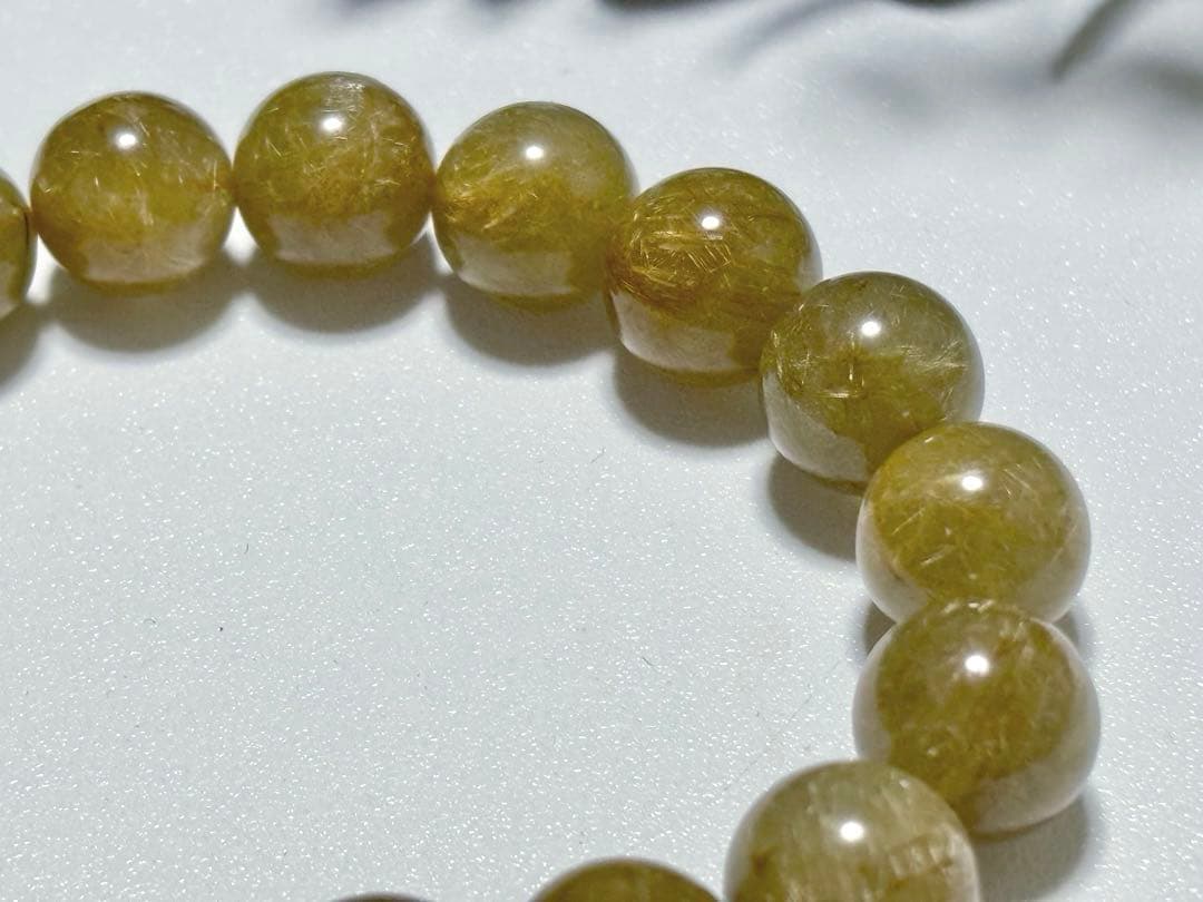 特注制作　夢幻品質　奇跡のオーカーヴィーナスルチルザギマウンテンクォーツのブレス